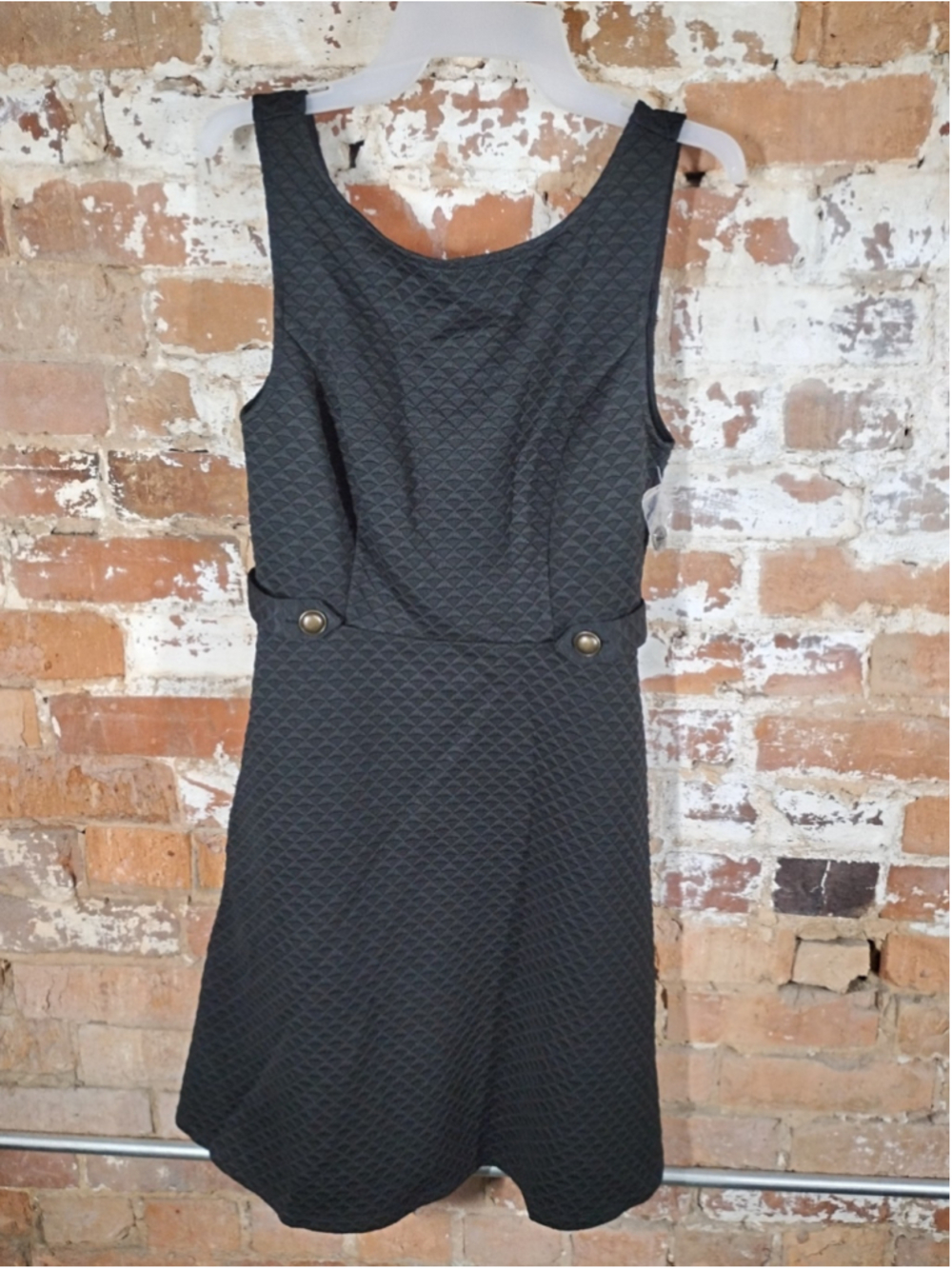 Modcloth Black Quilted Texture Sleeveless Tank Dress Size Medium